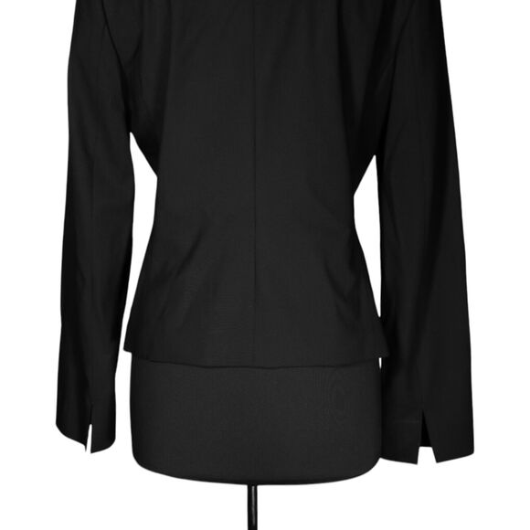 Elie Tahari Women's Jacket Black Wool Stretch Snap Button Work Career Blazer 12 - Picture 9 of 10